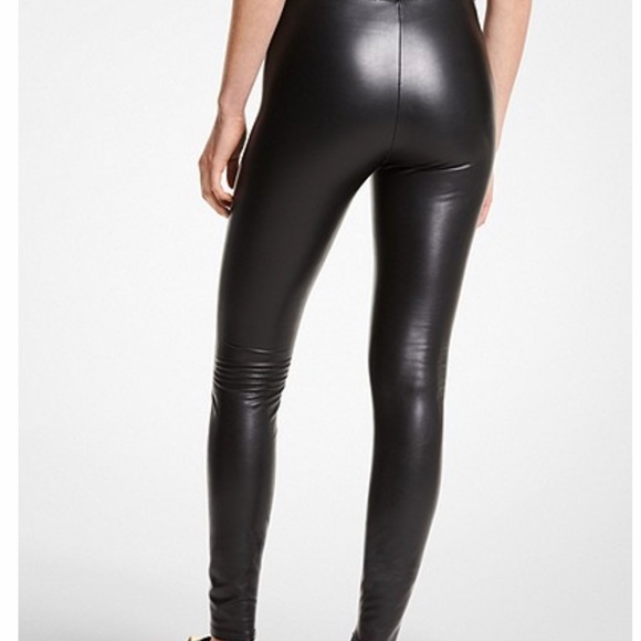 MICHAEL KORS Stretch Faux Leather Leggings Size 14 Black with TAG - Picture 4 of 6